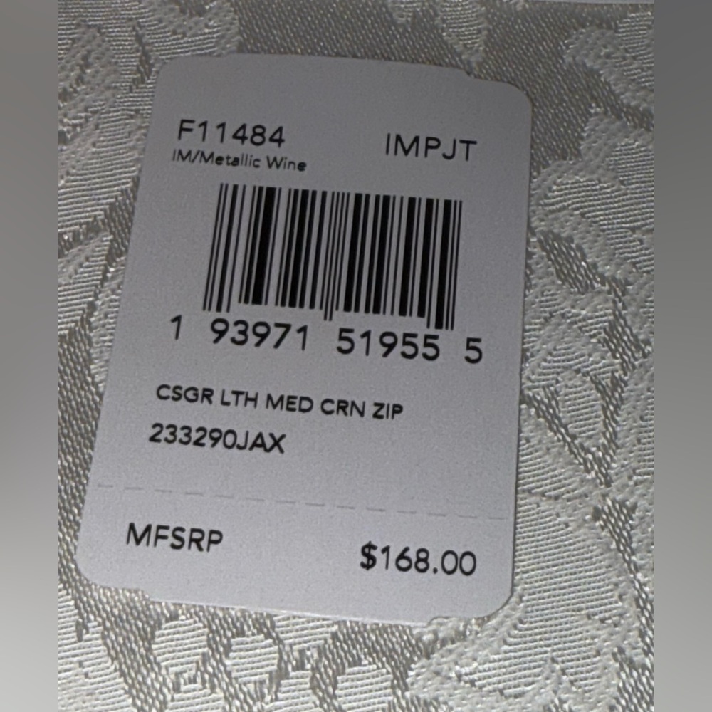 Coach Leather Medium Zip Wallet NWT Rose Gold Wine Compact Cash Cards - Picture 3 of 13